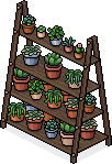 pixel of plants on a ladder shelf